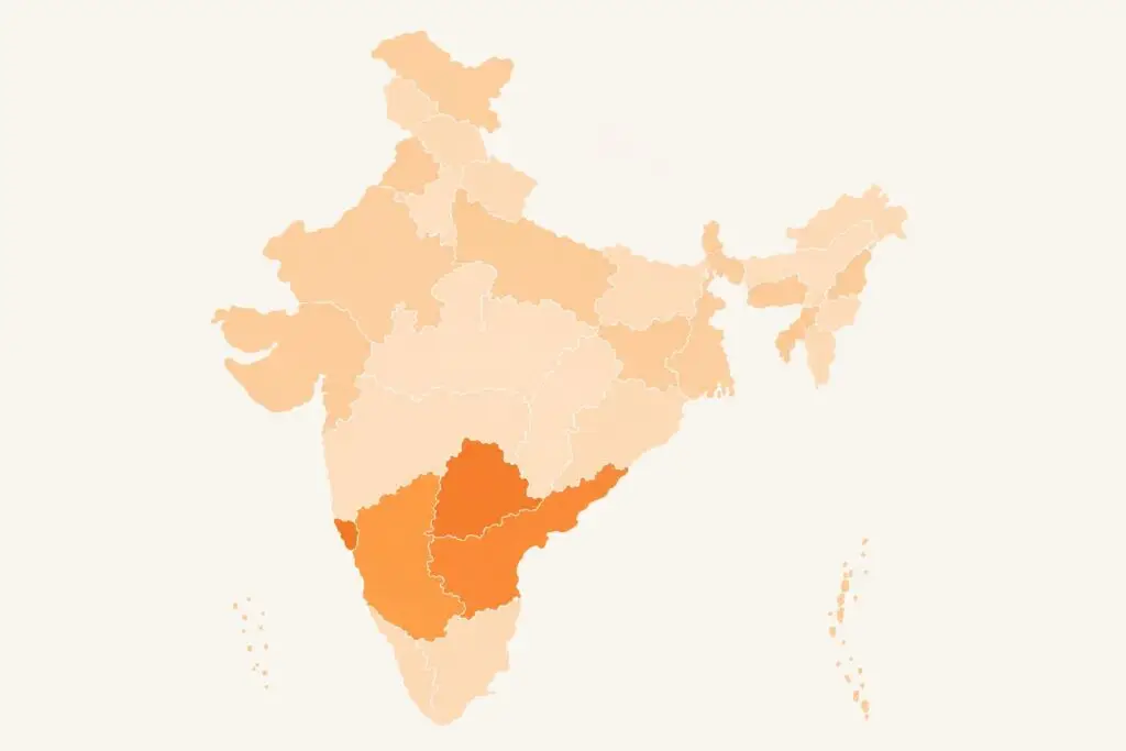 Map showing states in the KRV Life Sciences story and expansion plan